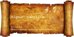Aigner Vaszilia névjegykártya
